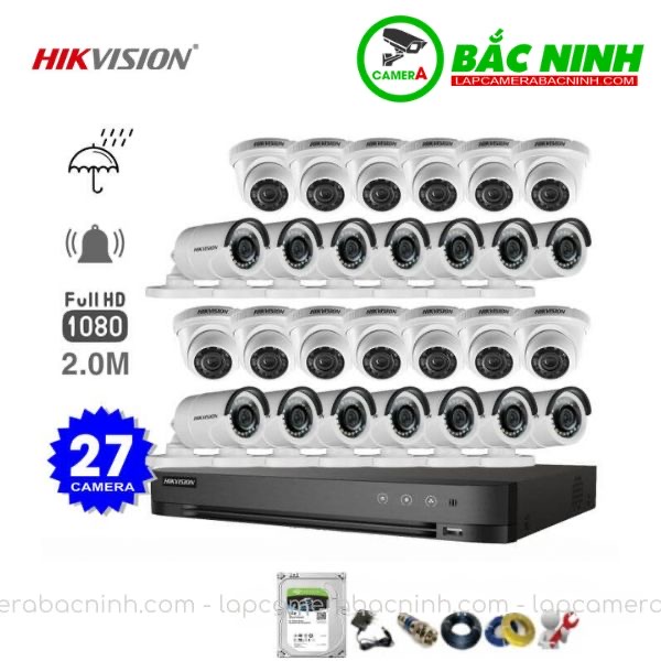 Các bộ phận của Bộ 27 Camera Hikvision 2MP