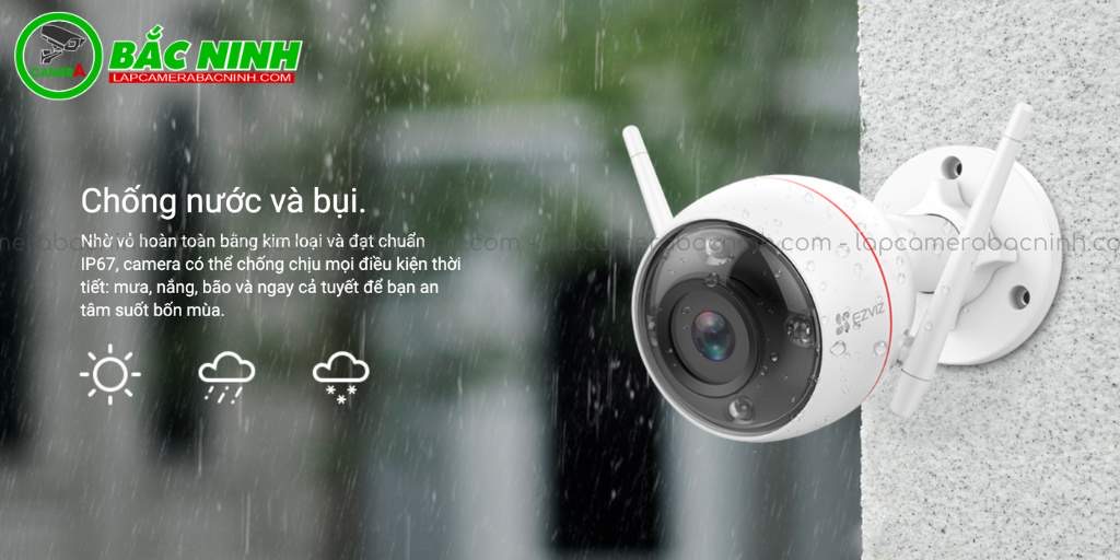 Camera Ezviz C3W Pro có thiết kế chống chịu thời tiết