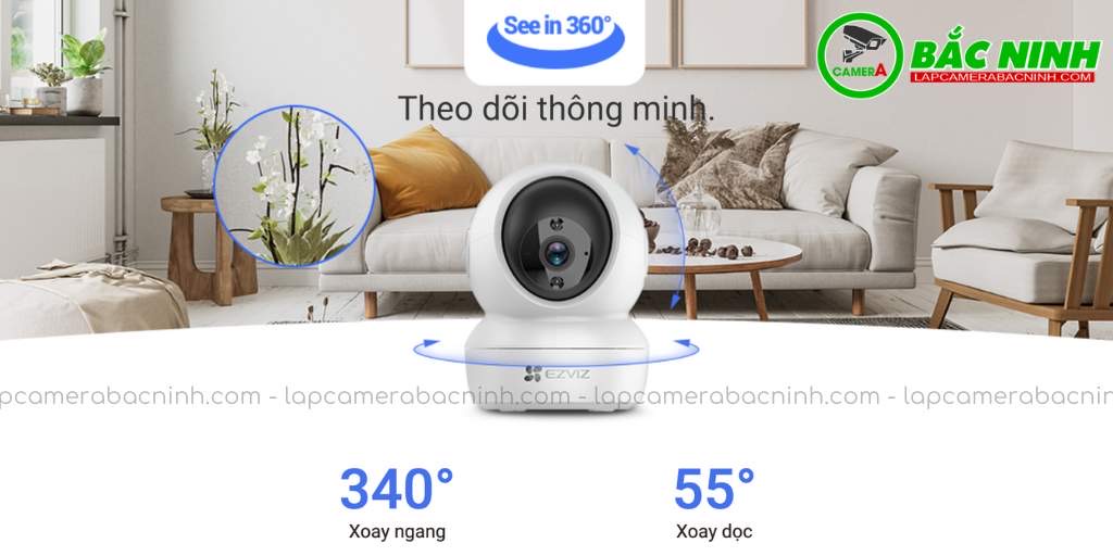 Camera Ezviz C6N thiết kế quay quét 360 độ