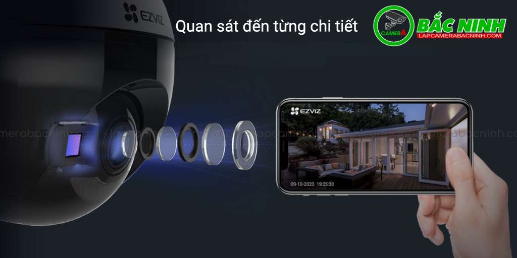 Camera Ezviz C8C giám sát sắc nét vào ban đêm