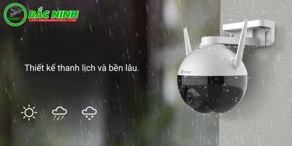 Camera Ezviz C8C sở hữu thiết kế chống chịu thời tiết