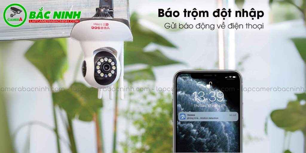 Camera Yoosee 3MP hỗ trợ phát hiện đột nhập