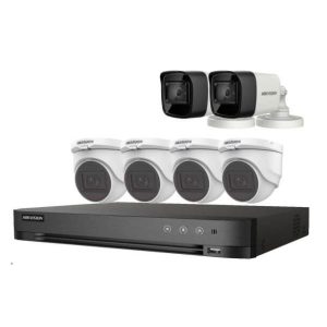 Trọn bộ 6 camera Hikvision 2MP có mic